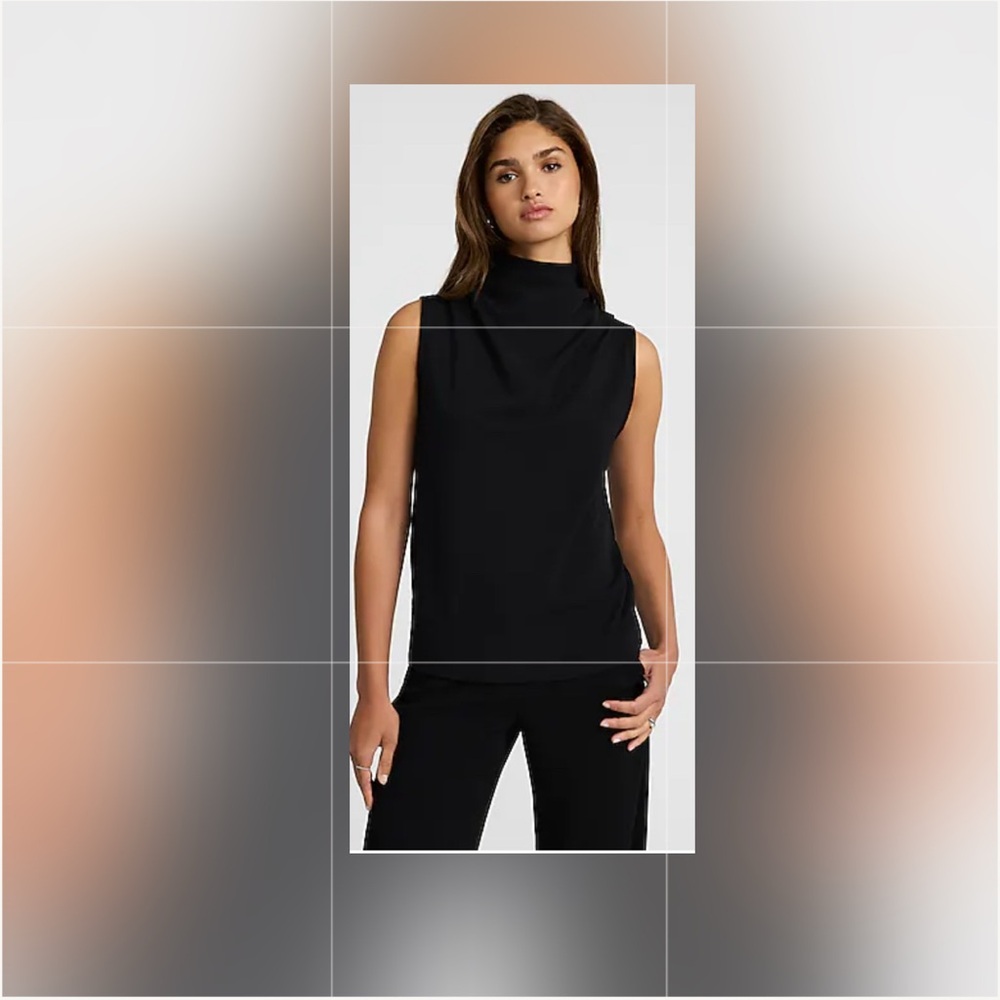 Sleeveless Black Turtleneck TopCache